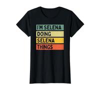 Soy Selena Doing Selena Things Funny Citas Personalizadas Camiseta gráfica económica, Mujer, Negro, L
