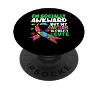 Soy socialmente incómodo, Pero mi Autismo es Bastante Lindo Autismo PopSockets PopGrip Adhesivo