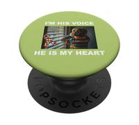 Soy su Voz Él es mi corazón Autismo PopSockets PopGrip Adhesivo