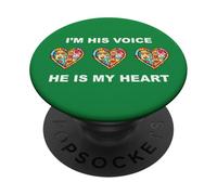 Soy su Voz Él es mi corazón Autismo PopSockets PopGrip Adhesivo