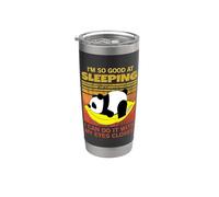 Soy tan bueno durmiendo que puedo hacerlo con los ojos cerrados Vaso térmico de acero inoxidable de doble pared