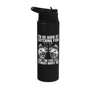 Soy tan bueno para pescar peces, pescar, pescador, pesca de lubina Stainless Steel Insulated Water Bottle