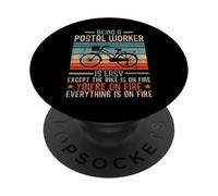 Soy Trabajador Postal Correo Portador Cartero Profesión Trabajo PopSockets PopGrip Adhesivo