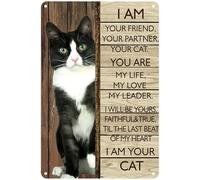 Soy Tu Gato con Temática De Mascotas Letrero De Metal Vintage Cartel De Chapa Impermeable Placa Metálica para Granja Salón Patio 20X30Cm
