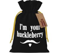 Soy tu Huckleberry. Bolsa de arpillera reutilizable con cordón ajustable, ideal para y fiestas.
