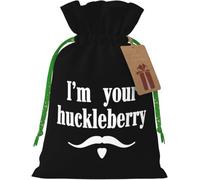 Soy tu Huckleberry. Bolsa de arpillera reutilizable con cordón ajustable, ideal para y fiestas.