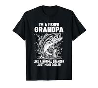 Soy un Abuelo Pescador como un Abuelo Normal Mucho más Fresco Camiseta gráfica económica, Hombre, Negro, M