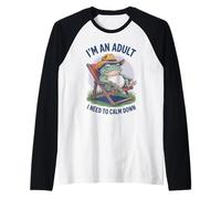 Soy un Adulto Que Necesito Calmarme Maestro Camiseta Manga Raglan