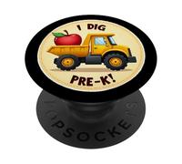 Soy un Amante de los Camiones de prekínder, Camionero de Regreso a la Escuela para niños PopSockets PopGrip Adhesivo