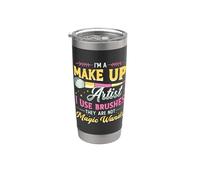 Soy un artista de maquillaje Uso pinceles Cosméticos Maquillador Vaso térmico de acero inoxidable de doble pared