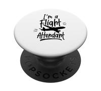 Soy un Asistente de Vuelo Jefe de tripulación de Cabina de avión PopSockets PopGrip Adhesivo