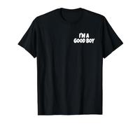 Soy UN Buen Chico (Texto Blanco) Camiseta gráfica económica, Hombre, Negro, L