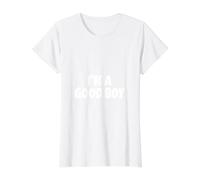 Soy UN Buen Chico (Texto Blanco) Camiseta gráfica económica, Mujer, Blanco, XS