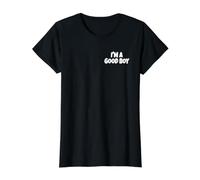 Soy UN Buen Chico (Texto Blanco) Camiseta gráfica económica, Mujer, Negro, S