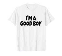Soy UN Buen Chico (Texto Negro) Camiseta gráfica económica, Hombre, Blanco, XL