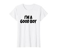 Soy UN Buen Chico (Texto Negro) Camiseta gráfica económica, Mujer, Blanco, M