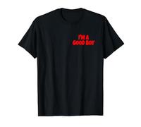 Soy UN Buen Chico (Texto Rojo) Camiseta gráfica económica, Hombre, Negro, L