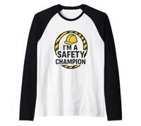 Soy un campeón de la Seguridad | La Seguridad es lo Primero | Ideas para Regalos Camiseta Manga Raglan