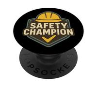 Soy un campeón de la Seguridad | La Seguridad es lo Primero | Ideas para Regalos PopSockets PopGrip Adhesivo