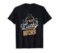 Soy un Carnicero Afortunado Carnicero del Día de San Patr Camiseta gráfica económica, Hombre, Negro, M