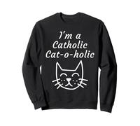Soy un católico católico Gracioso Cristiano Juegos de Palabras Arte felino Sudadera