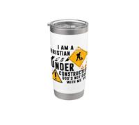 Soy un cristiano en construcción Dios no está hecho Vaso térmico de acero inoxidable de doble pared