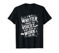 Soy un Escritor Hago Que Las Voces en mi Cabeza funcionen para mí - Autor Camiseta gráfica económica, Hombre, Negro, M