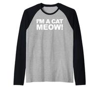 Soy un Gato maullido Divertido Disfraz sarcástico de Halloween Camiseta Manga Raglan