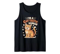 Soy un gato Tastic Human Cat Lover Feline Pet Meow Love Cats Camiseta sin Mangas