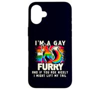 Soy Un Gay Peludo Rainbow Fox Wolf Fursona Fandom Pride Month Carcasa para iPhone 16 Plus