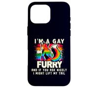 Soy Un Gay Peludo Rainbow Fox Wolf Fursona Fandom Pride Month Carcasa para iPhone 16 Pro Max