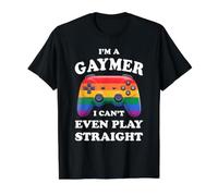 Soy un gaymer, ni Siquiera Puedo Jugar Directamente - Juegos Divertidos Camiseta gráfica económica, Hombre, Negro, XL