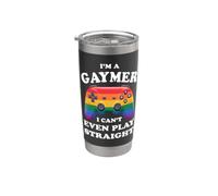 Soy un gaymer, ni siquiera puedo jugar directamente - Juegos divertidos Vaso térmico de acero inoxidable de doble pared