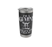 Soy un Géminis, esa es mi excusa Géminis Vaso térmico de acero inoxidable de doble pared