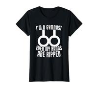 Soy un Gimnasta Incluso mis Manos están rasgadas Gimnasia Divertida Camiseta gráfica económica, Mujer, Negro, L