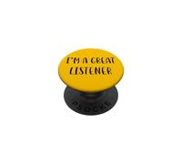 Soy un Gran oyente Funny Idea White Lie Party PopSockets PopGrip Adhesivo
