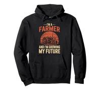 Soy un granjero y estoy haciendo crecer mis futuros hombres vintage Agricultura Sudadera con Capucha
