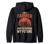 Soy un granjero y estoy haciendo crecer mis futuros hombres vintage Agricultura Sudadera con Capucha