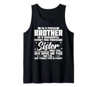 Soy un hermano orgulloso de una maravillosa hermana hermano amor familia Camiseta sin Mangas