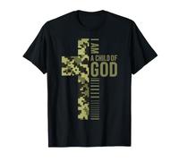 Soy un Hijo de Dios Christian Camo Cross Religious Worship Camiseta