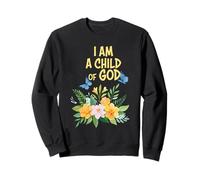 Soy un Hijo de Dios - Fe Cristiana Floral Sudadera