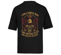 Soy Un Hombre Sencillo Camiseta Extragrande Holgada Negra Unisex Unisex Black tee Baggy Oversized T-Shirt