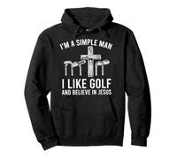 Soy un Hombre Sencillo Me Gusta el Golf y Creo en Jesús Sudadera con Capucha