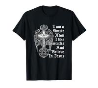 Soy un Hombre Sencillo Me Gustan Las Motocicletas y Creo en Jesús Camiseta