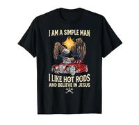 Soy un Hombre Sencillo Me Gustan los Hot Rods y Creo en Jesus Eagle Camiseta