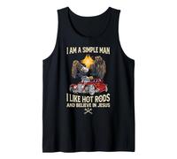 Soy un Hombre Sencillo Me Gustan los Hot Rods y Creo en Jesus Eagle Camiseta sin Mangas