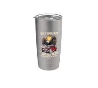 Soy un hombre sencillo Me gustan los Hot Rods y creo en Jesus Eagle Vaso térmico de acero inoxidable de doble pared