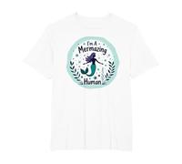 Soy un Humano mermazing - Sirena caprichosa Camiseta, Hombre Tallas Grandes, Blanco, 5X Alto