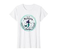 Soy un Humano mermazing - Sirena caprichosa Camiseta, Mujer, Blanco, XL