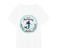 Soy un Humano mermazing - Sirena caprichosa Camiseta, Mujer Tallas Grandes, Blanco, 2XL Grande